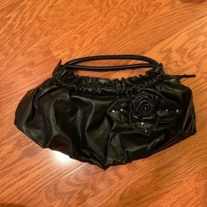 mini black flower purse